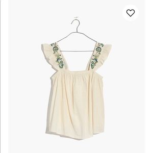 Madewell embroidered strap swing top